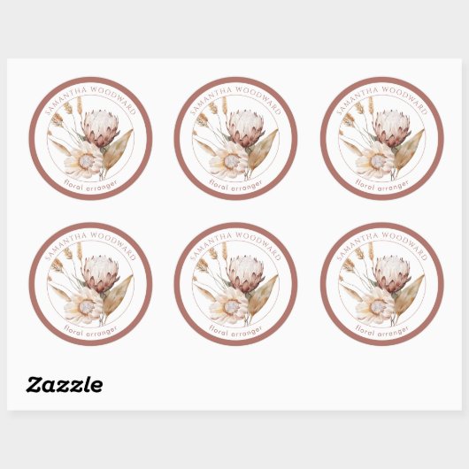 ボホウォーター色ワイルドフラワーフローラアレンジャー ラウンドシール (シート)