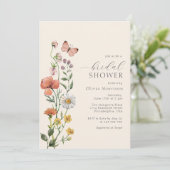 ボホウォーター色ワイルドフラワーブライダルシャワースクリプト 招待状 (スタンド正面)