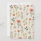 ボホウォーター色ワイルドフラワーブライダルシャワースクリプト 招待状 (裏面)