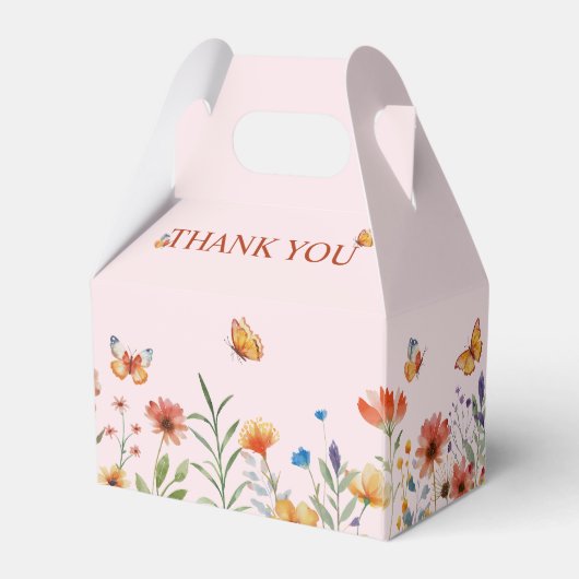 ボホウォーター色ワイルドフラワーベビーシャワー フェイバーボックス (裏面サイド)