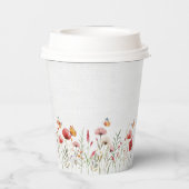 ボホウォーター色ワイルドフラワーベビーシャワー 紙コップ (裏面)