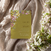 ボホウォーター色ワイルドフラワーメドウ結婚ズ 招待状