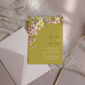 ボホウォーター色ワイルドフラワーメドウ結婚ズ 招待状