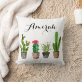 ボホウォーター色多肉株パーソナライズされた枕 クッション (ブランケット)