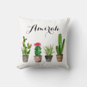 ボホウォーター色多肉株パーソナライズされた枕 クッション (正面)