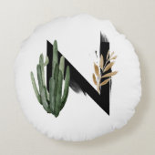 ボホウォーター色多肉筆文字Hモノグラム ラウンドクッション (裏面)