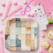 ボホウォーター色抽象芸術アート ペーパープレート (パーティー)