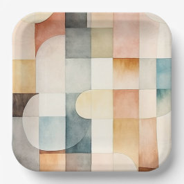 ボホウォーター色抽象芸術アート ペーパープレート