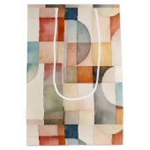 ボホウォーター色抽象芸術アート ミディアムペーパーバッグ (裏面)