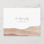 ボホウォーター色抽象芸術結婚式RSVP ポストカード (正面)