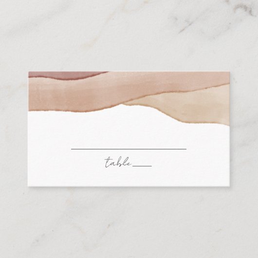 ボホウォーター色抽象芸術 | ウェディング プレイスカード (正面)