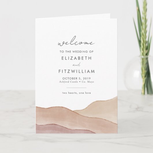 ボホウォーター色抽象芸術 | 結婚式 プログラム (正面)