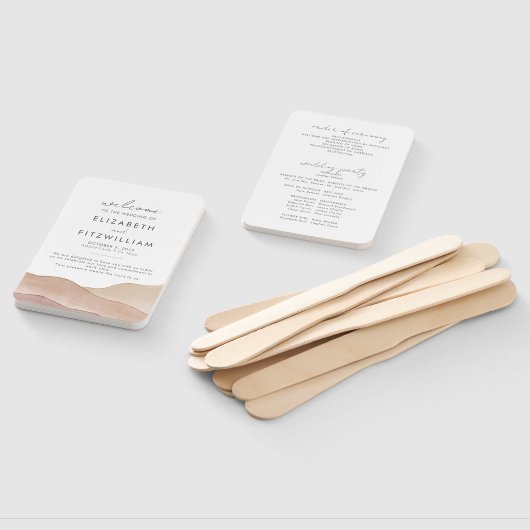 ボホウォーター色抽象芸術 | 結婚式 プログラム ハンドファン (組立なし)