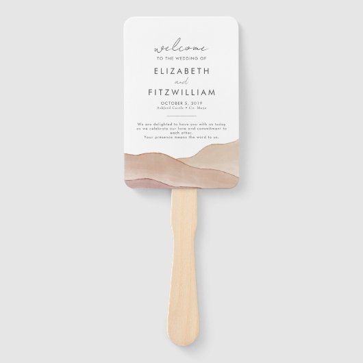 ボホウォーター色抽象芸術 | 結婚式 プログラム ハンドファン (正面)