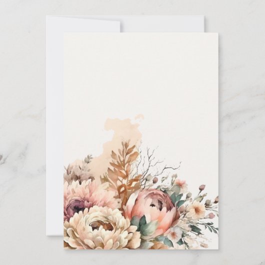 ボホウォーター色秋秋フローラバンチ結婚ーズ サンキューカード (裏面)