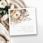 ボホウォーター色秋秋フローラバンチ結婚ーズ スタンダードカクテルナプキン