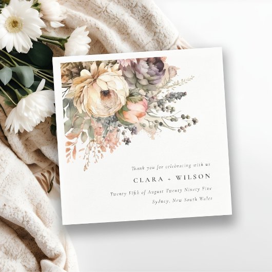 ボホウォーター色秋秋フローラバンチ結婚ーズ スタンダードカクテルナプキン