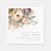 ボホウォーター色秋秋フローラバンチ結婚ーズ スタンダードカクテルナプキン (正面)