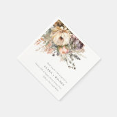 ボホウォーター色秋秋フローラバンチ結婚ーズ スタンダードカクテルナプキン (角)