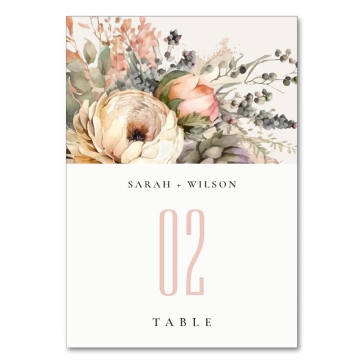 ボホウォーター色秋秋フローラバンチ結婚ーズ テーブルナンバー (正面)