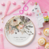 ボホウォーター色秋秋フローラバンチ結婚ーズ ペーパープレート (パーティー)