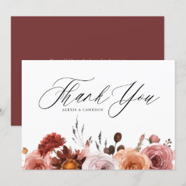 ボホウォーター色秋結婚花 サンキューカード