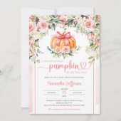 ボホウォーター色赤面フローラ水玉模様カボチャ 招待状 (正面)