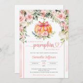 ボホウォーター色赤面フローラ水玉模様カボチャ 招待状 (正面/裏面)