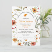 ボホウォーター色野花写真卒業パーティー 招待状 (スタンド正面)