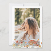 ボホウォーター色野花写真卒業パーティー 招待状 (裏面)