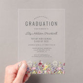 ボホウォーター色野草卒業パーティー アクリル招待状 (インサイチュ (ポータブル))