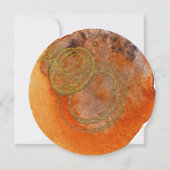 ボホウォーター色金ゴールドオレンシンプルジユニーク結婚ズ 招待状 (裏面)