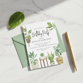 ボホウォーター色鉢植え誕生日パーティー 招待状