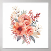 ボホウォーター花模様スプラッシュアート(ばちゃばちゃ)跳ねるポスター ポスター (正面)