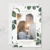 ボホウォーター葉カラーボタニカルホワイト写真 セーブザデート (正面)