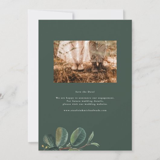 ボホウォーター葉カラーボタニカルホワイト写真 セーブザデート (裏面)