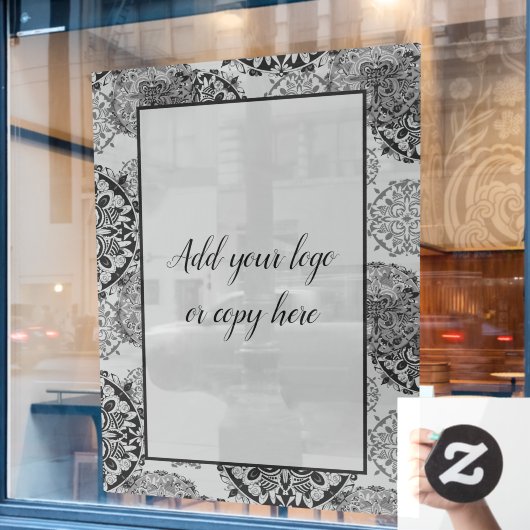 ボホウォームグレーMandalasウィンドウにしがみつく ウィンドウサイン (カフェ窓)