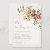 ボホウォーム秋フローラ秋インラブブライダルシャワー 招待状 (正面)