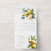 ボホウォー素朴タカラーイエローレモン庭園の結婚式 オールインワン招待状 (内側)