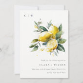 ボホウォー素朴タカラーイエローレモン庭園の結婚式 サンキューカード (正面)