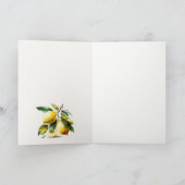 ボホウォー素朴タカラーイエローレモン庭園の結婚式 サンキューカード (内部)