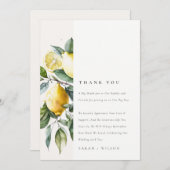 ボホウォー素朴タカラーイエローレモン庭園の結婚式 サンキューカード (正面/裏面)