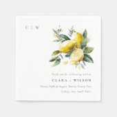 ボホウォー素朴タカラーイエローレモン庭園の結婚式 スタンダードカクテルナプキン (正面)