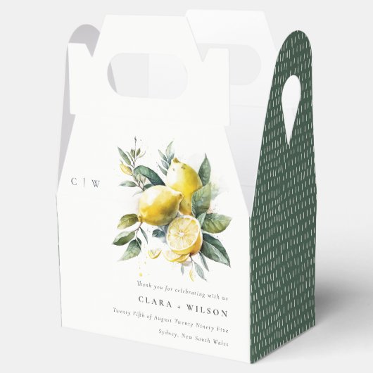 ボホウォー素朴タカラーイエローレモン庭園の結婚式 フェイバーボックス (オープン)