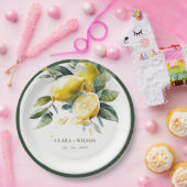 ボホウォー素朴タカラーイエローレモン庭園の結婚式 ペーパープレート (パーティー)