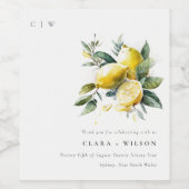 ボホウォー素朴タカラーイエローレモン庭園の結婚式 ワインラベル (シングルラベル)