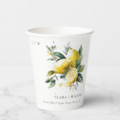 ボホウォー素朴タカラーイエローレモン庭園の結婚式 紙コップ (正面)