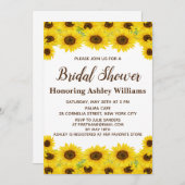 ボホウォー素朴タカラーヒマワリブライダルシャワー 招待状 (正面/裏面)