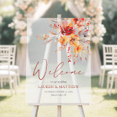 ボホウォー素朴トカラーフローラ秋の結婚式へようこそ アクリルサイン