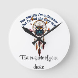 ボホウカスタムルのオーダーメイドボホフクロウ美しいヒッピー ラウンド壁時計